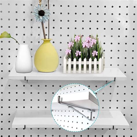 metal pegboard shelf bracket|shelving boards with peg holes.